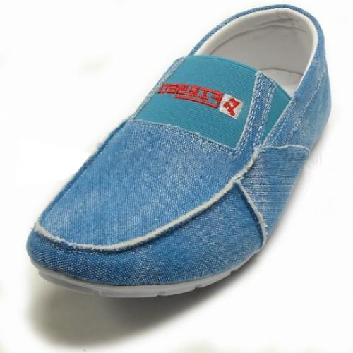 Fiesso Blue Fabric Casual Loafer Shoes FI2115